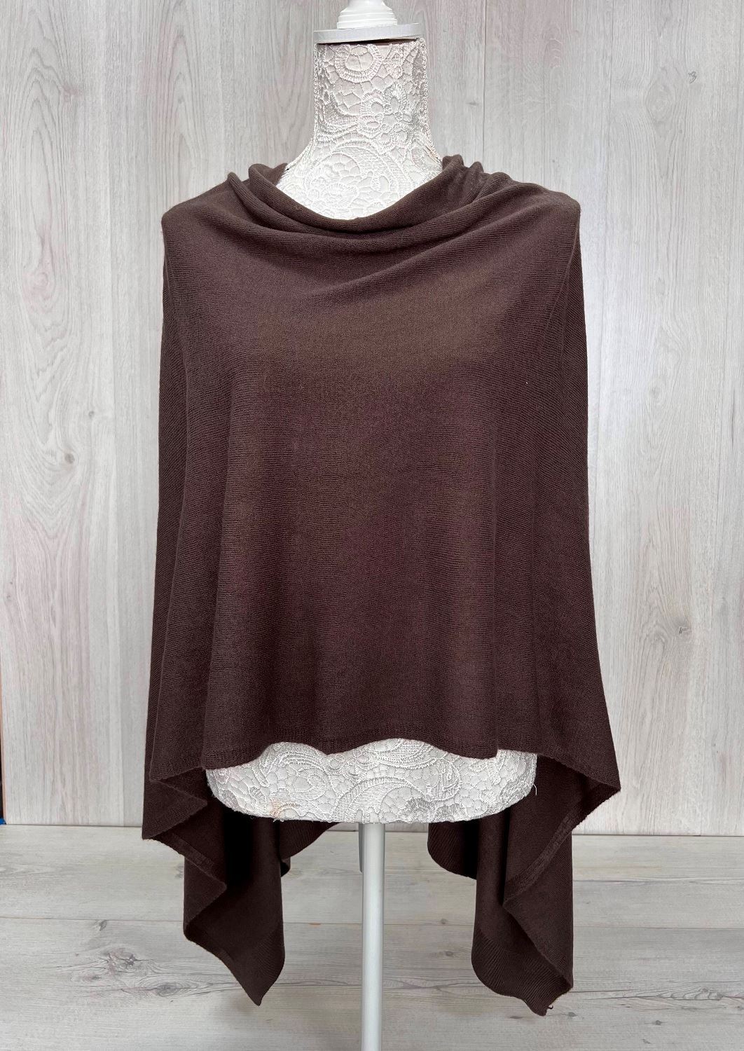 Poncho: Fine Knit Plain - Assorted Colours
