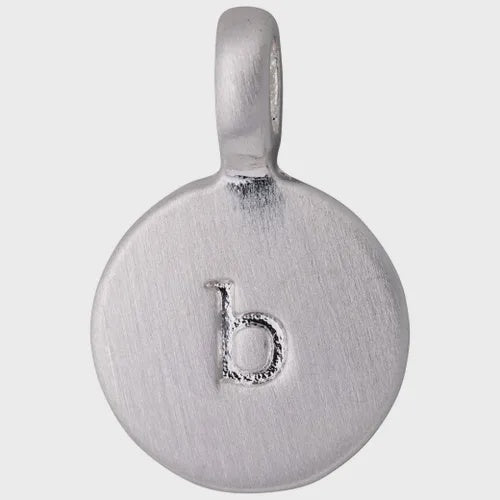 Charm: Alphabet Letter Personalised Brushed Matte Metal - Silver Plated