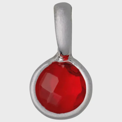 Charm: Birthstone Brushed Matte Metal - Silver Plated