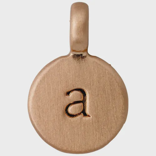 Charm: Alphabet Letter Personalised Brushed Matte Metal - Rose Gold Plated