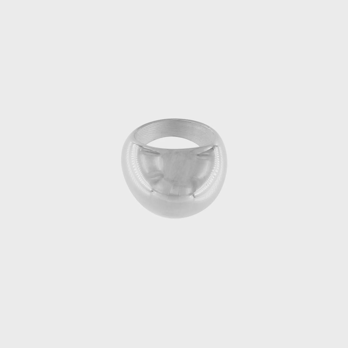Ring: Statement Waterproof Chunky Sphere  Courage - Silver Plated - FASHION - Dansk