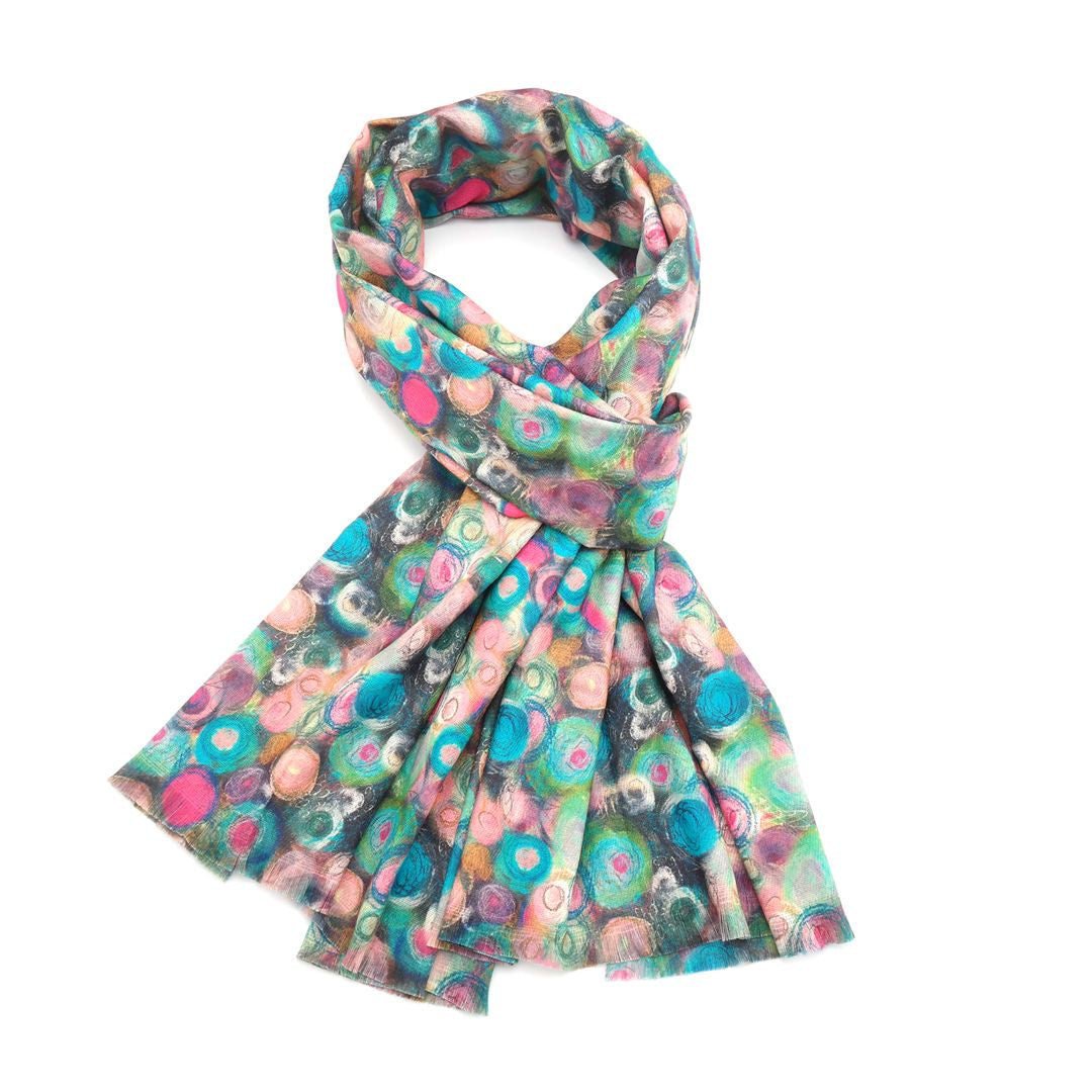 Scarf : Midweight Jumping Circles - Multicolor