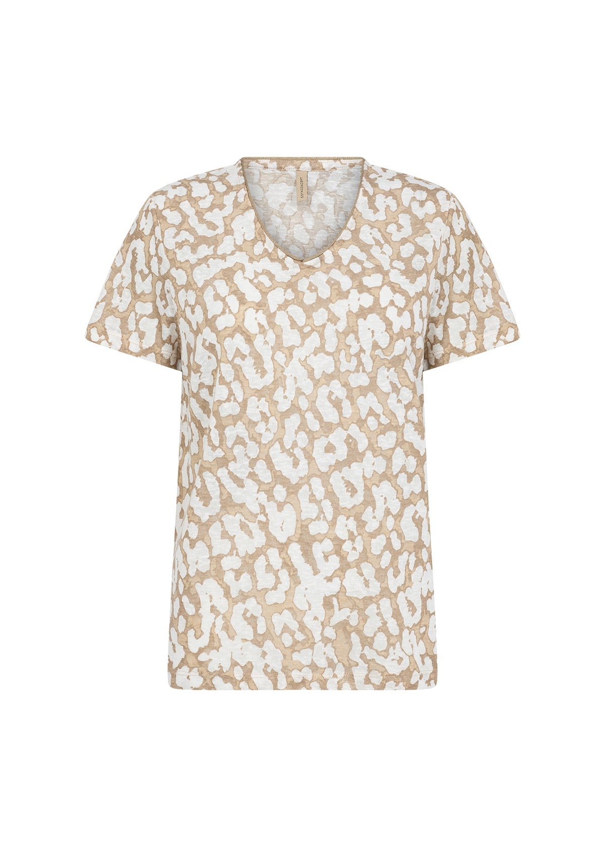 T-Shirt: Lightweight Short Sleeve Animal Print ARETHA - Sand - Soya Concept