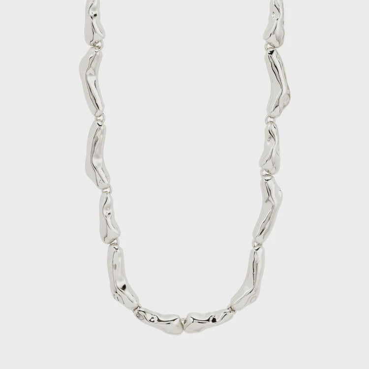 Necklace: Silver Plated Statement Chunky Organic Forms HARRISON  - Silver - Pilgrim