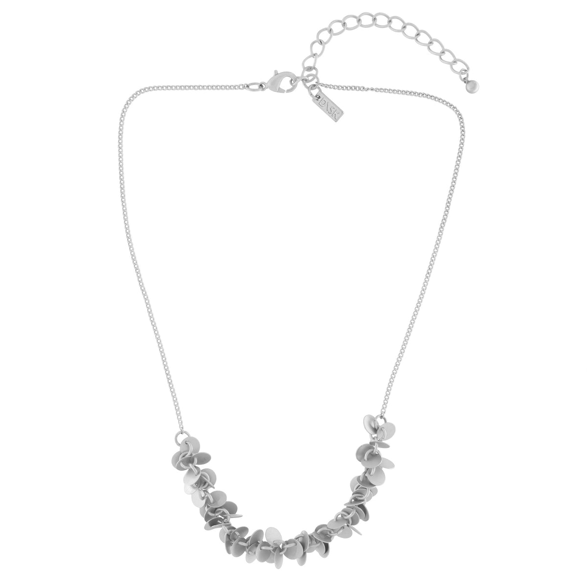 Necklace: Short Mini Disc Bouquet Matte THEIA - Silver Plated - Dansk