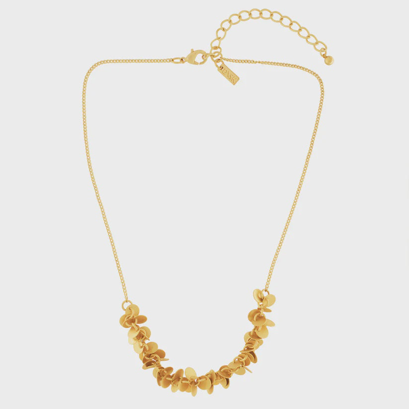Necklace: Short Mini Disc Bouquet Matte THEIA - Gold Plated - Dansk