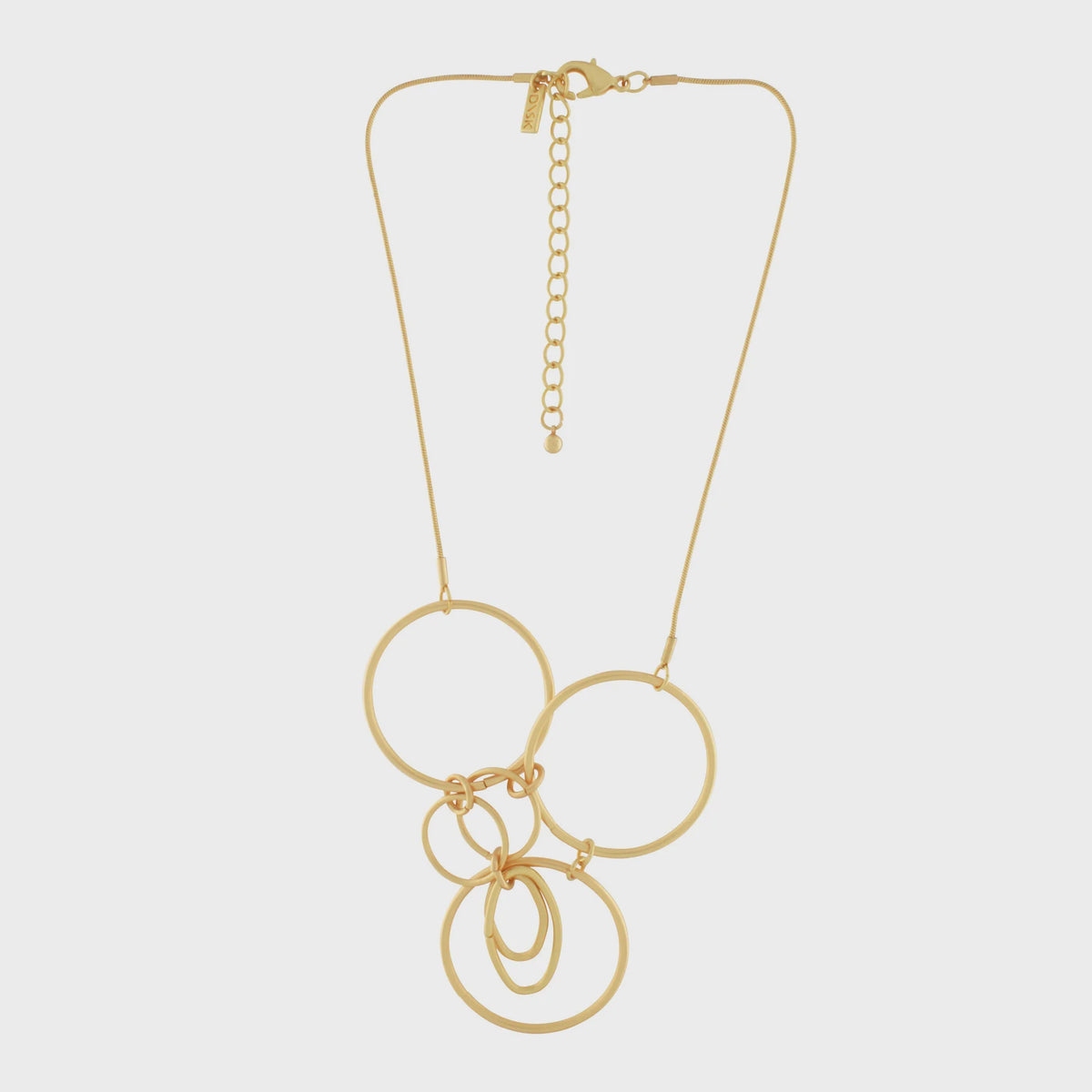 Necklace: Short Statement Multi Rings - Gold Plated - FASHION - Dansk