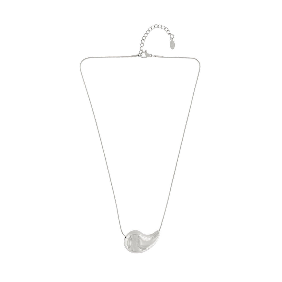 Necklace: Short Waterproof Sideways teardrop Courage - Silver Plated - FASHION - Dansk