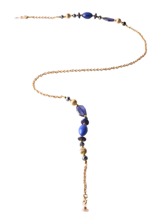 Glasses Chain: Blue Beaded Chain - Power