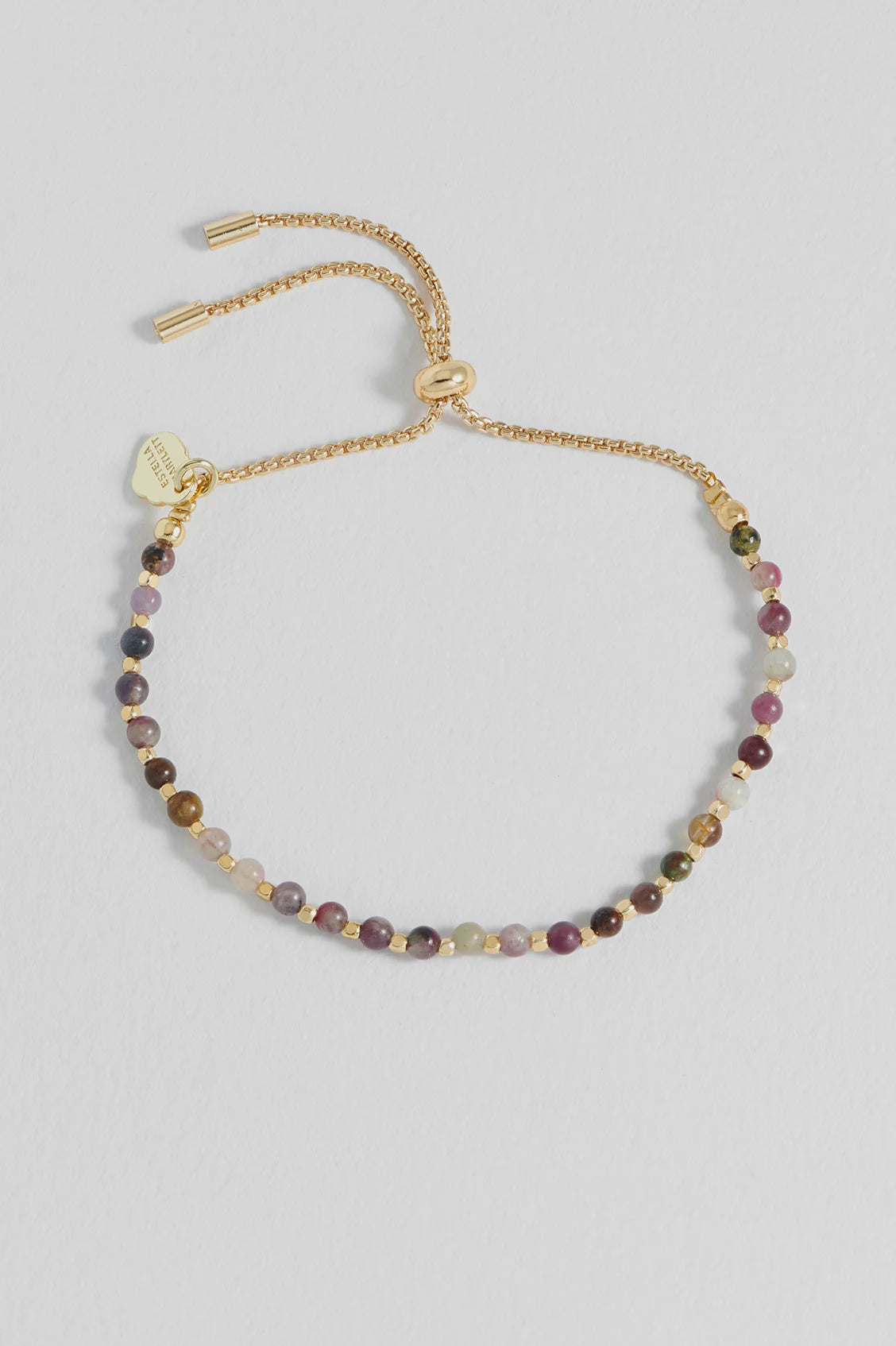 Bracelet: Lariat Wellness Amelia Tourmaline Amazonite Quartz Strength - Gold Plated Tourmaline - Estella Bartlett