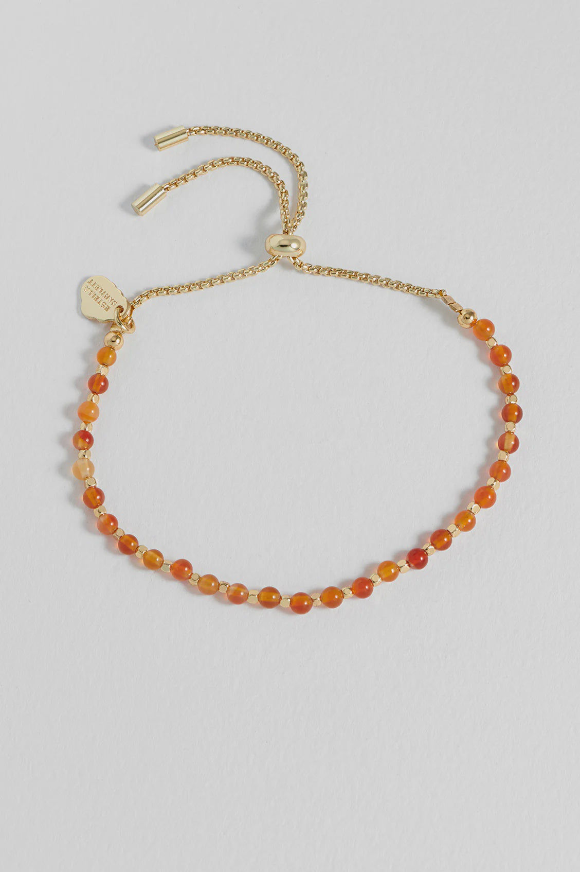 Bracelet: Lariat Amelia Carnelian Courage  Gold Plated - Estella Bartlett