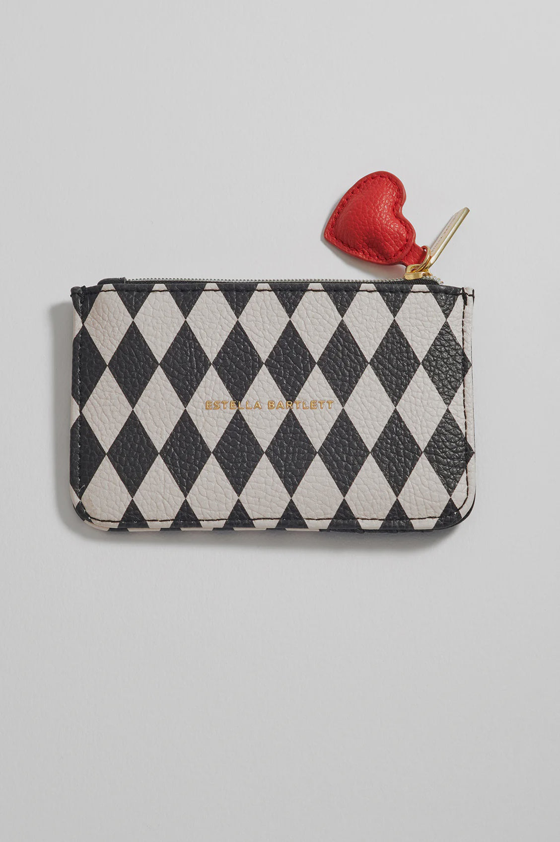 Card Purse: Halequin Print - Black & Cream - Estella Bartlet