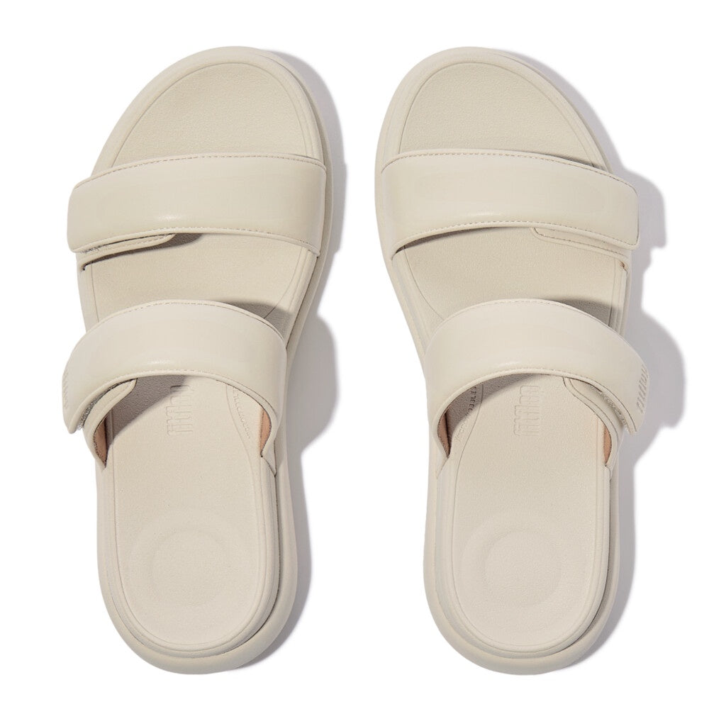 Slider Sandals: F-MODE GO ADJUSTABLE FLATFORM TWO-BAR SLIDES  - Paris Beige - FitFlop