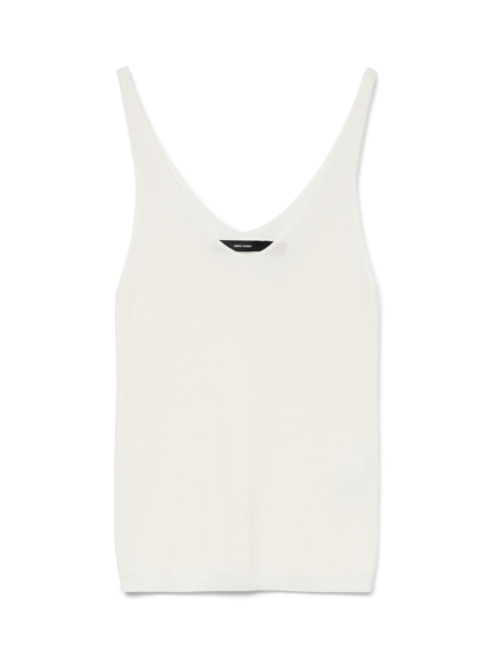 Vest: Fine Knit Sleeveless V Neck NEWLEX SUN - White - Vero Moda