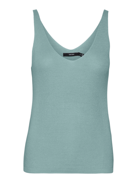 Vest: Fine Knit Sleeveless V Neck NEWLEX SUN - Mint Green - Vero Moda