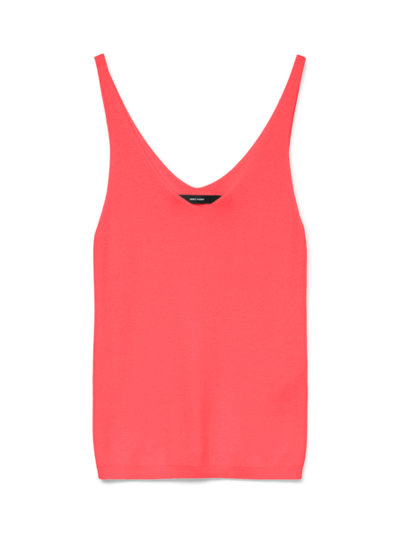 Vest: Fine Knit Sleeveless V Neck NEWLEX SUN - Dubarry Coral - Vero Moda
