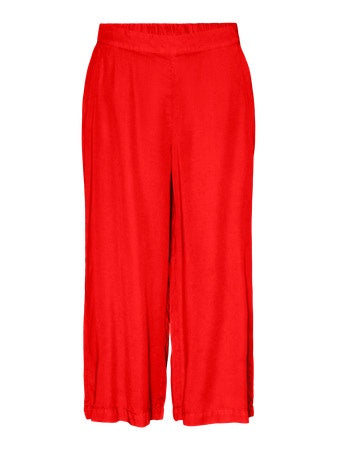 Trousers: Lyocell Wide Leg Culotte BREE  - Dark Orange - Vera Moda