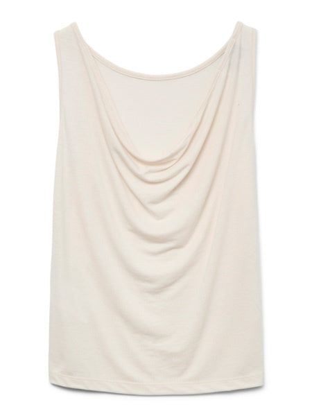 Vest: Ruched Back Round Neck Sleeveless PALOMA - Off White - Vero Moda AWARE