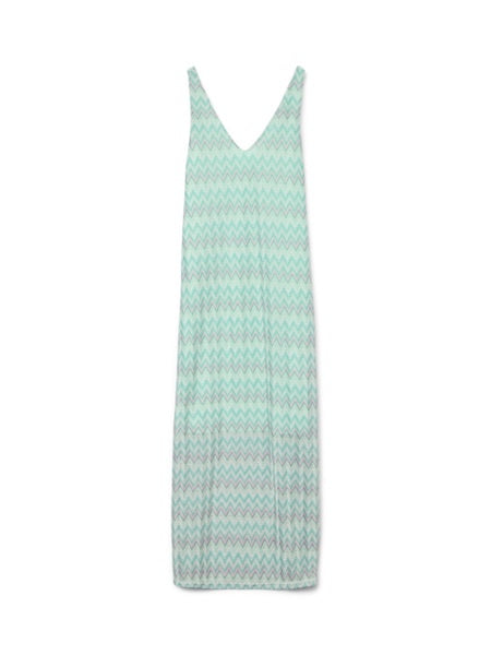 Long Dress: Recycled DICTE Zig Zag Crochet - Birds Egg Green - Vero Moda