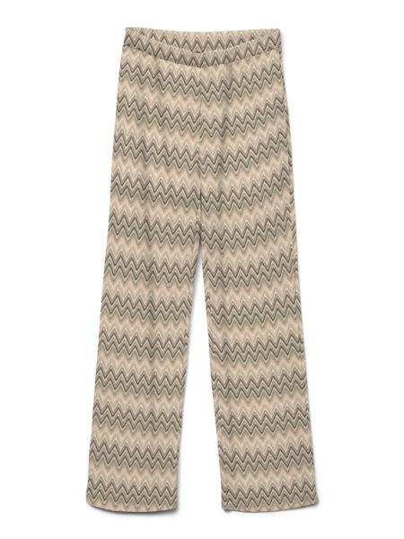 Trousers: Recycled DICTE Zig Zag Crochet - Black & Cream - Vero Moda
