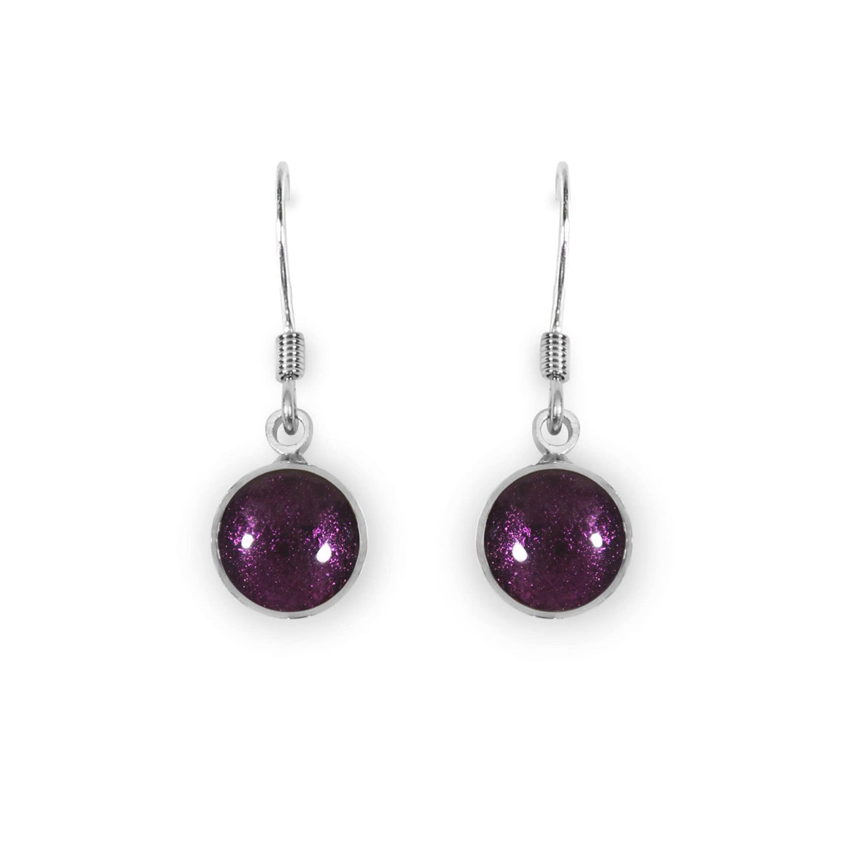 Earrings: Drop Hook Resin Shiny Circles  - Rainbow - Watch This Space