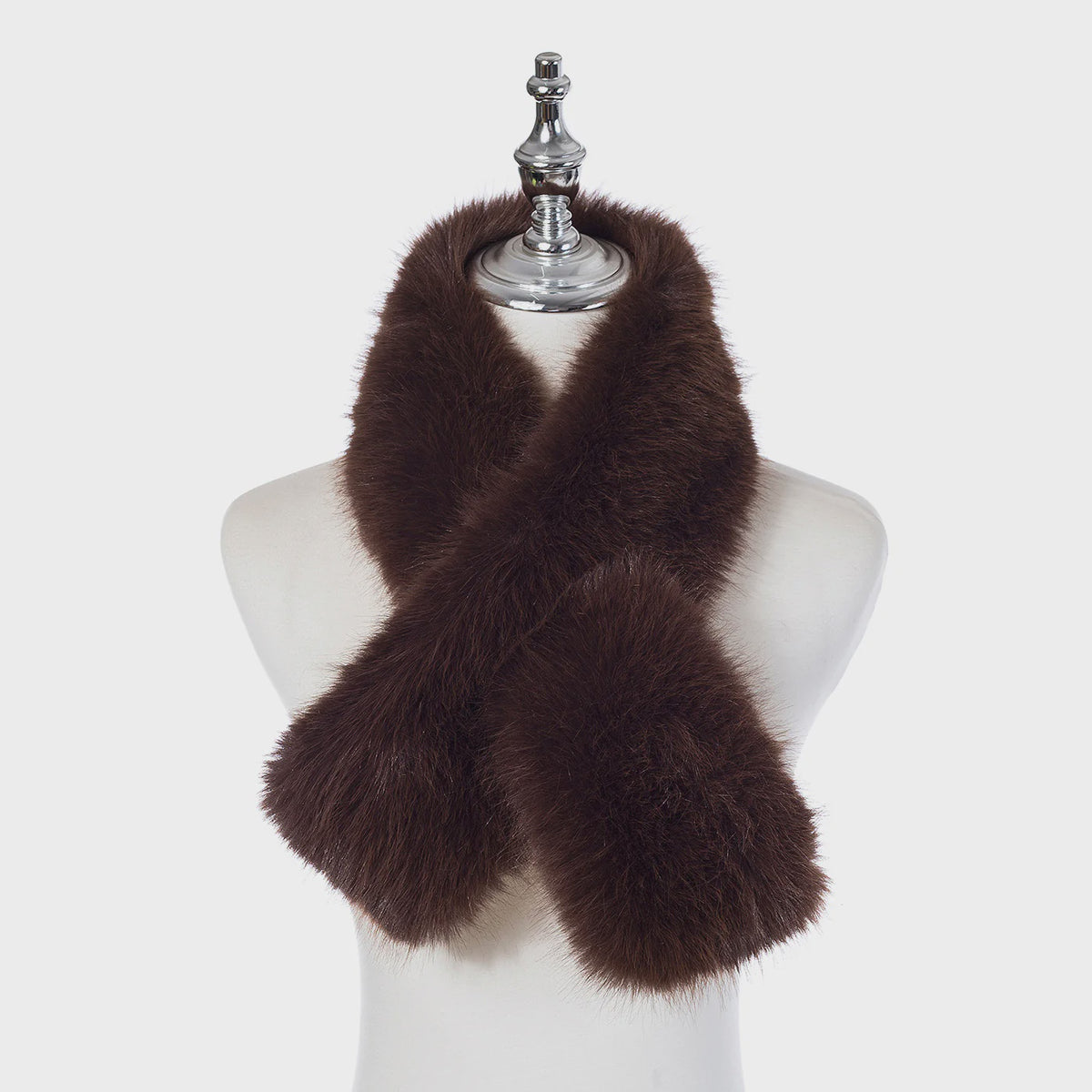 Pull Through Scarf: Faux Fur Soft - Brown - Park Lane