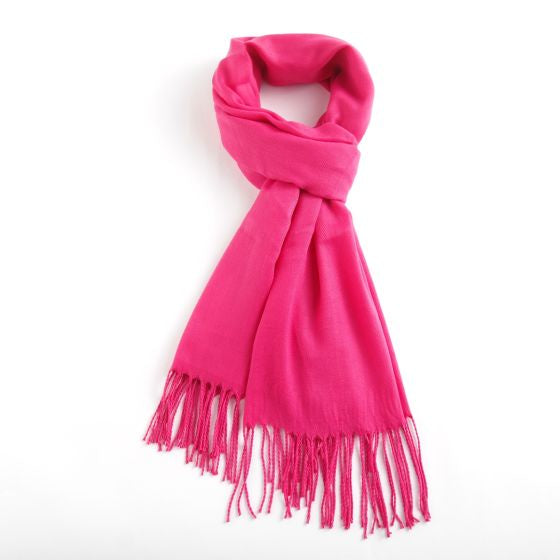 Scarf: Lightweight Plain Tassels - Select Colour