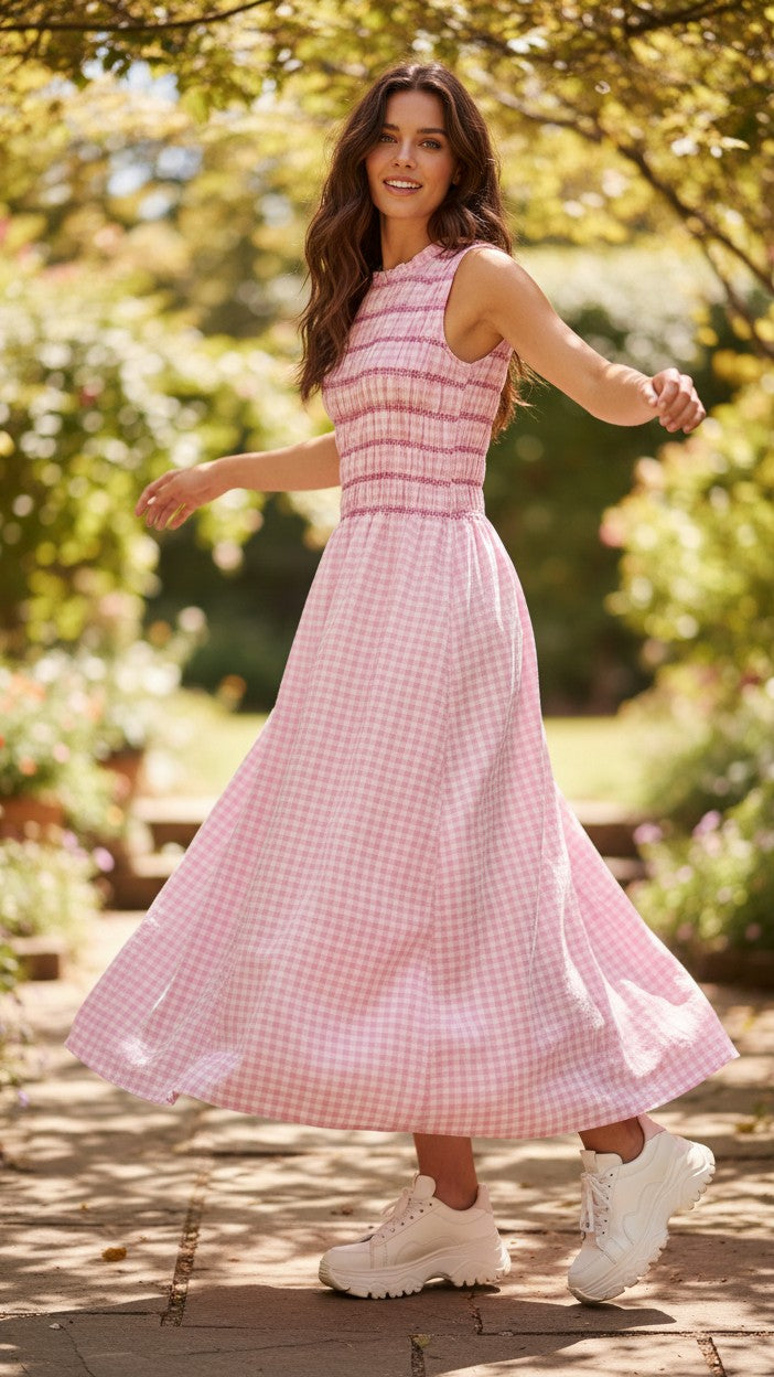 cotton maxi dress uk Dress: Mix Short Sleeve Gingham Shirred Bodice Maxi - One Size Halter Light Blue Lace Timeless fashion Square neck Short puff Color:31.5x17.7x48.0 inch / 80x45x122 cm / Cherry color / Rotating mirror makeup table