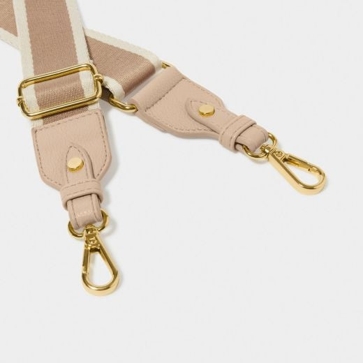 Strap: Bag Canvas Stripe - Soft Dusky Pink - Katie Loxton