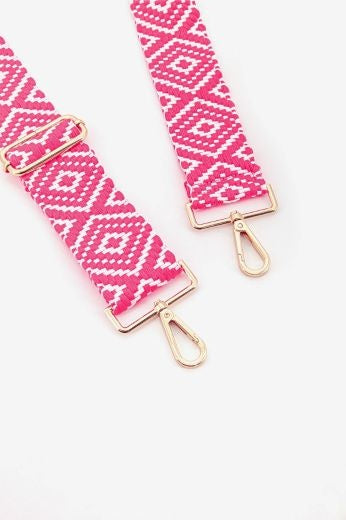 Strap: Bag Woven Two Tone Ikat - Neon Pink - SARTA