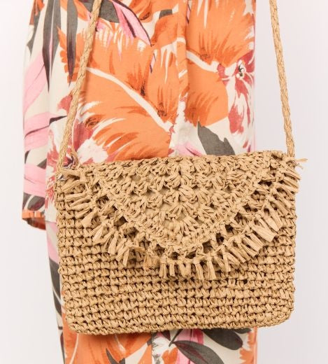 Cross Body Bag: Straw EMA - BEIGE - Soya Concept