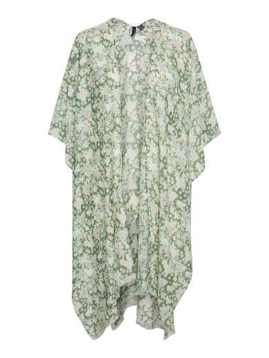 Beach Kimono: Lightweight 3/4 Sleeve Floral LENA ONE SIZE - Green - Vero Moda