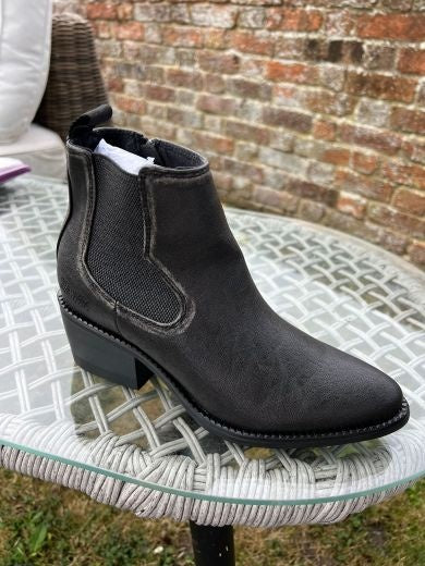 Boots: Vegan Faux Leather Ankle Cowboy Western ROSEBUD - BLACK - Blowfish Malibu