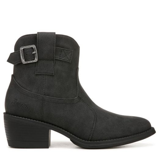 Boots: Vegan Faux Suede Ankle Cowboy Western RELAX -  BLACK - Blowfish Malibu