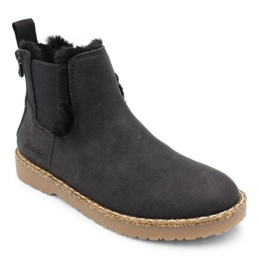 Boots: Vegan Suede CHILLIN Ankle Fur Lined - Black - Blowfish Malibu