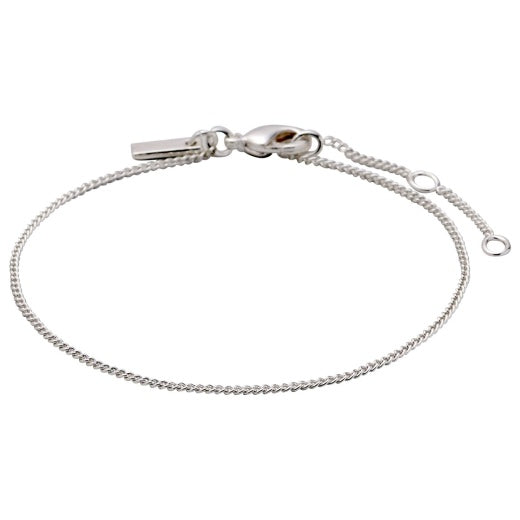 Bracelet: Clasp Chain Simple Charm Bracelet - Silver Plated