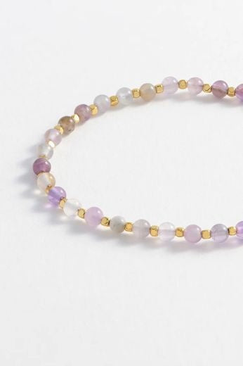 Bracelet: Lariat Amelia Amethyst Clarity Gold Plated - Estella Bartlett