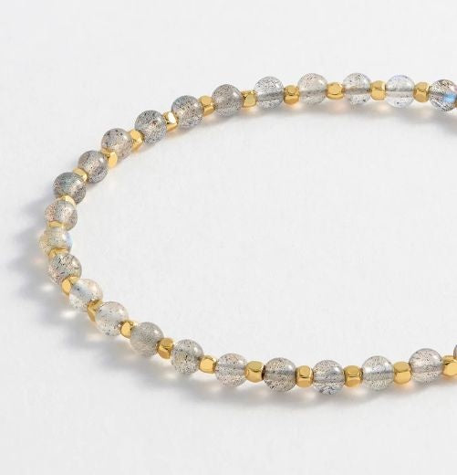 Bracelet: Lariat Amelia Labradorite COURAGE - Gold Plated - Estella Bartlett