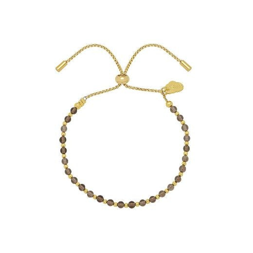 Bracelet: Lariat Amelia Smoky Quartz - Gold Plated - Estella Bartlett