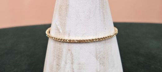 Bracelet: Skinny Bangle Open Rhodium Plated Crystal - Gold - Parkside
