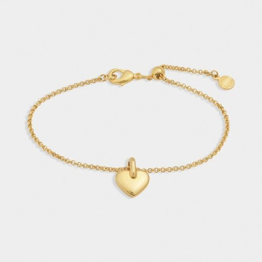 Bracelet: Clasp Waterproof Short Chain Heart Pendant ALORA - Gold Coated - Katie Loxton