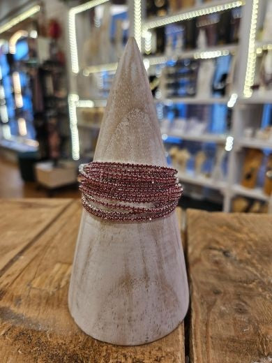 Bracelets: Stretch Crystal  Set of 10 - Pink