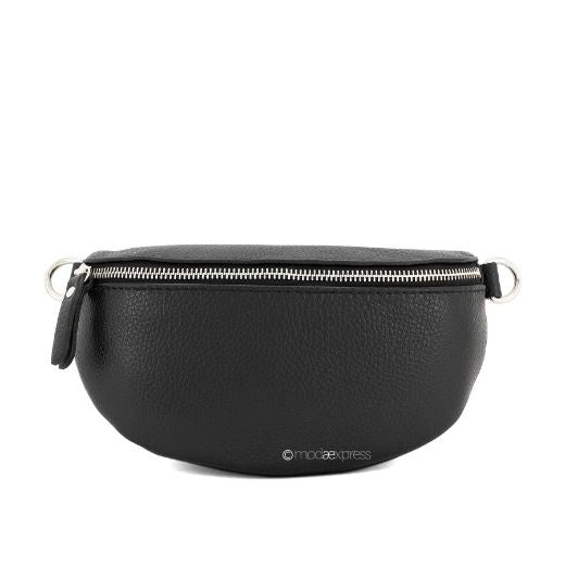 Bum Sling Bag: Leather Medium Changeable Strap - Vero Pelle