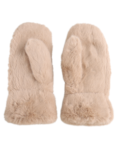 Mittens: Faux Fur Soft - Cream