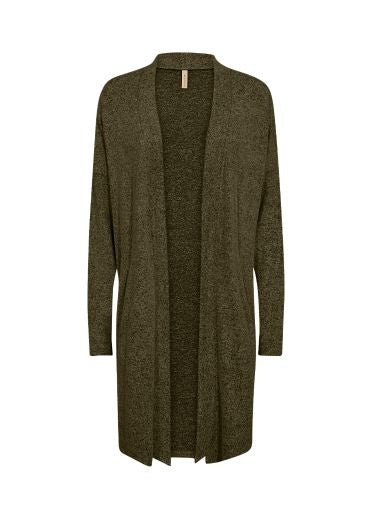 Cardigan: Soft Touch Waterfall Long Sleeve BIARA  - OLIVE GREEN - Soya Concept