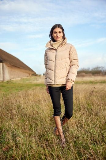 Coat: Puffa Zip Short Nina - Cream