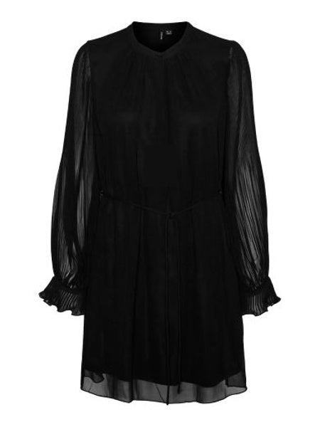 Midi Dress: Chiffon Sheer Long Sleeves HERLE - Black - Vero Moda