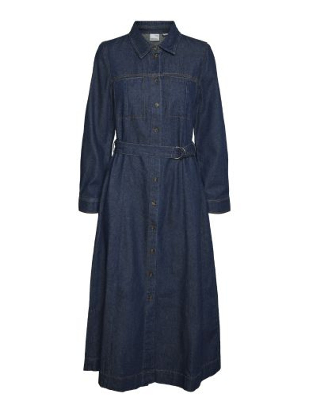 Long Dress : Denim Long Sleeve VIO - DARK BLUE