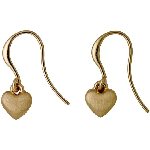 Earrings: Drop Hook Sophia Tiny Hearts Matte - Gold Plated - Pilgrim