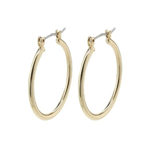 Earrings: Hoop Large Click Close LAYLA - Gold Plated - Pilgrim
